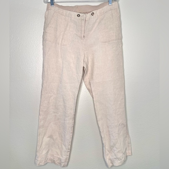 Charter Club Pants - Charter club petite classic fit wide leg linen pants, elasticated 10P #16